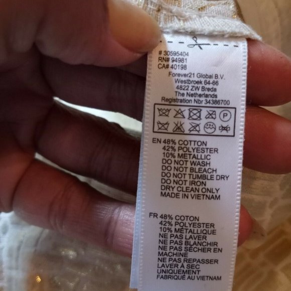FOREVER 21 NWT -PEPLUM SKIRT - SHORT MINI CREAM/GO - Picture 5 of 11